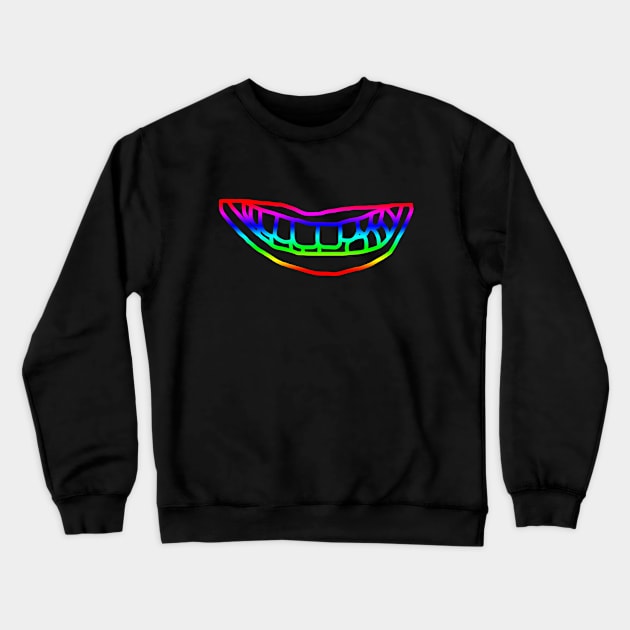 Rainbow Minimal Lips Line Crewneck Sweatshirt by ellenhenryart